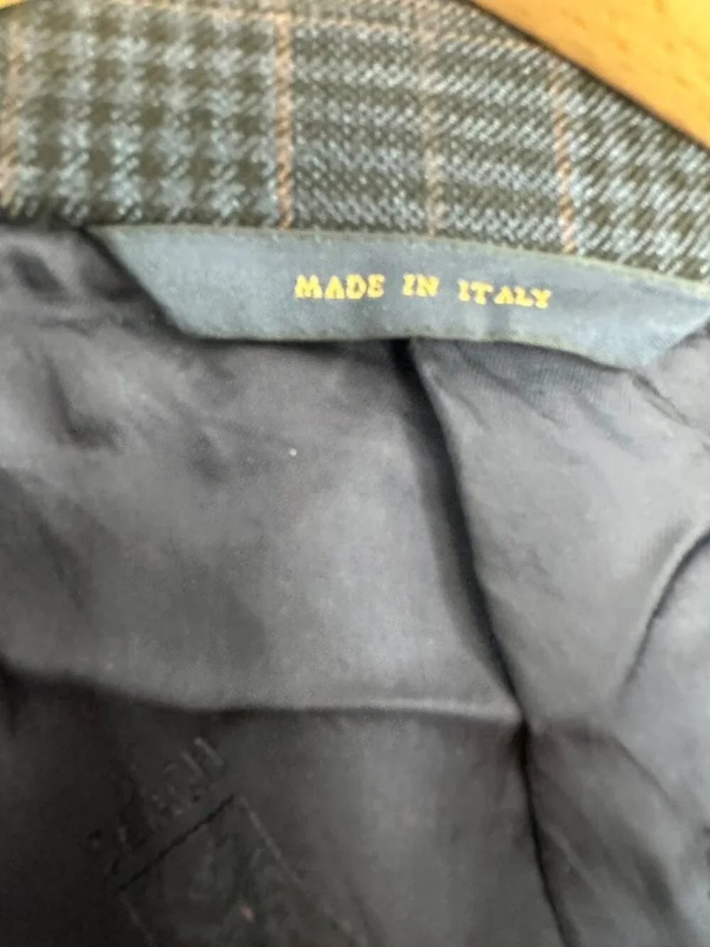 Brooks Brothers Madison Blazer Mens 46R Sport Coat REDA Plaid Check Gray Blue
